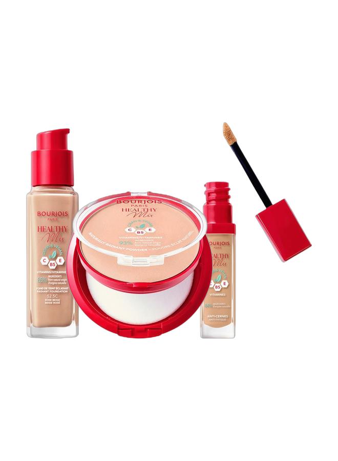 BOURJOIS PARIS Healthy Mix Clean Powder - 03 - Rose Beige & Healthy Mix Clean Concealer - 52 - Beige 52 Beige & Healthy Mix Clean Foundation - 52.5C - Rose Beige, 30ml Bundle - Image 1